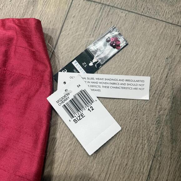 Muse Cherry Red Embroidered Fringe Skirt Size 12 NWT 100% Silk Vintage - Picture 2 of 4